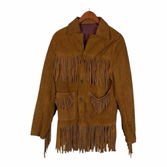 Rare vintage fringe crude doe suede/buckskin jacket 1950’s Western Boho native - Picture 2 of 9